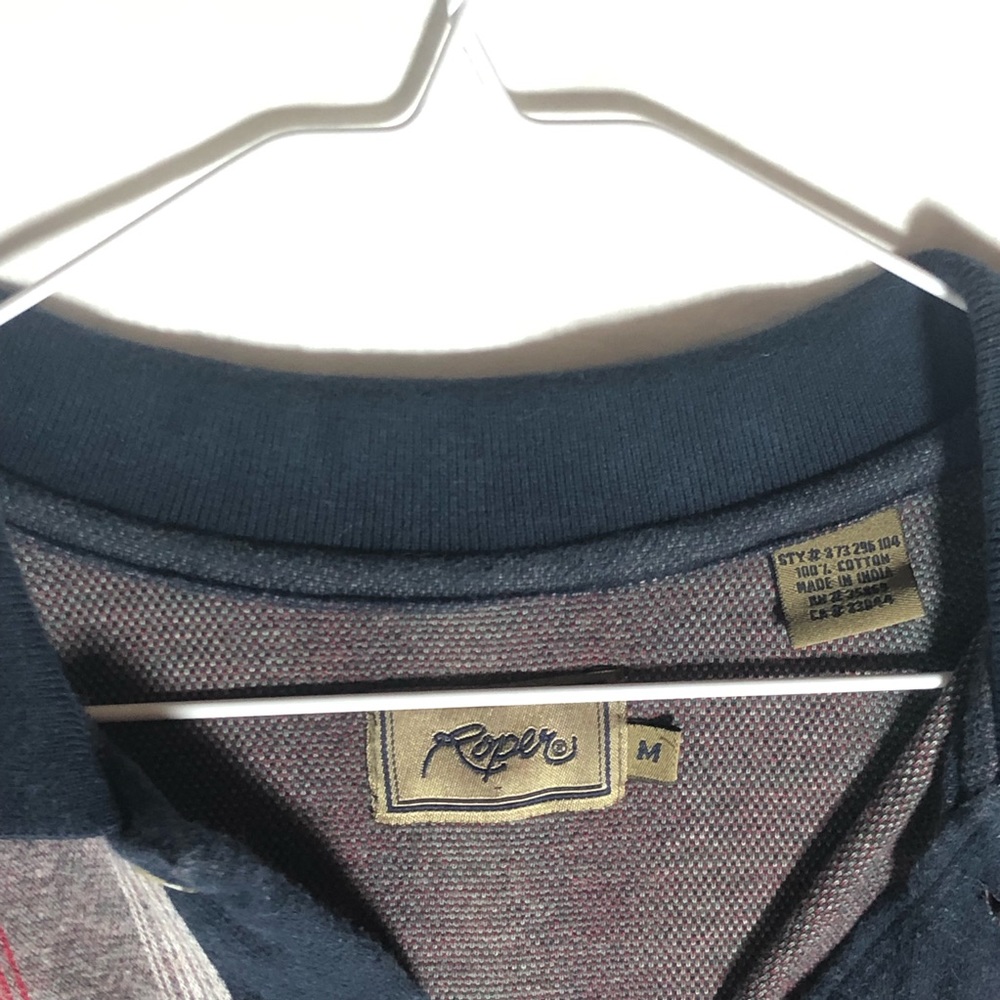 Roper vertical stripe Mexican blanket medium shirt - Picture 2 of 4